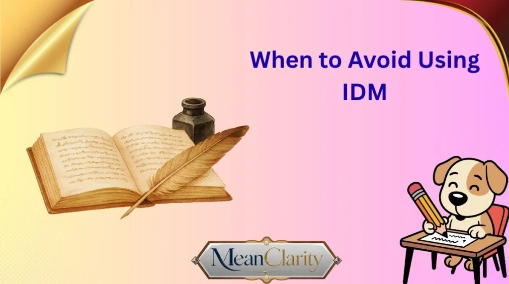 When to Avoid Using IDM