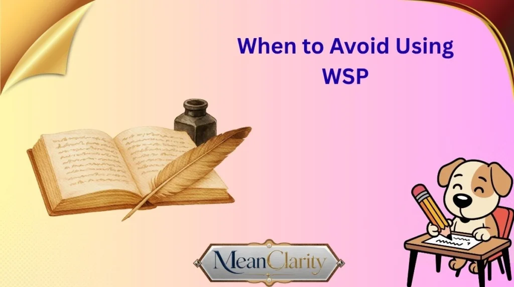 When to Avoid Using WSP