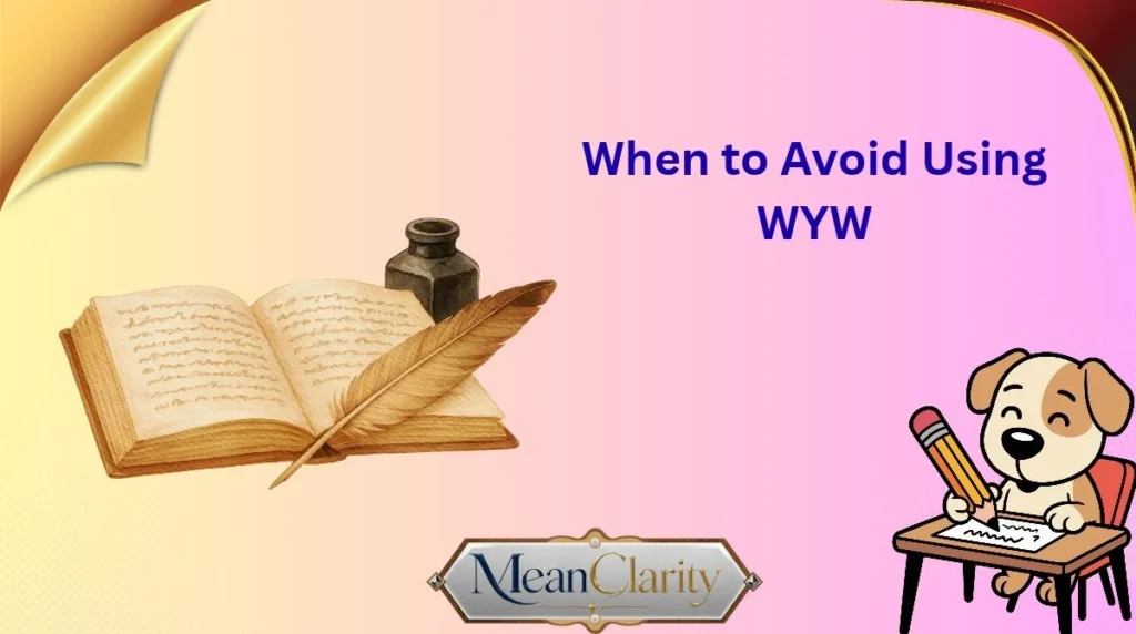 When to Avoid Using WYW