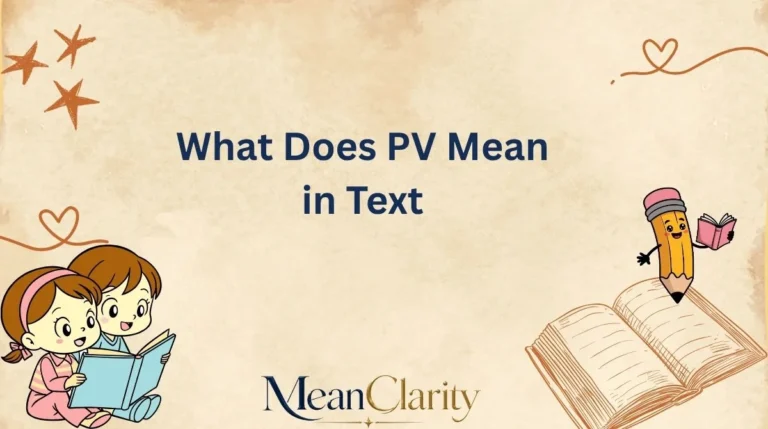 What Does PV Mean in Text